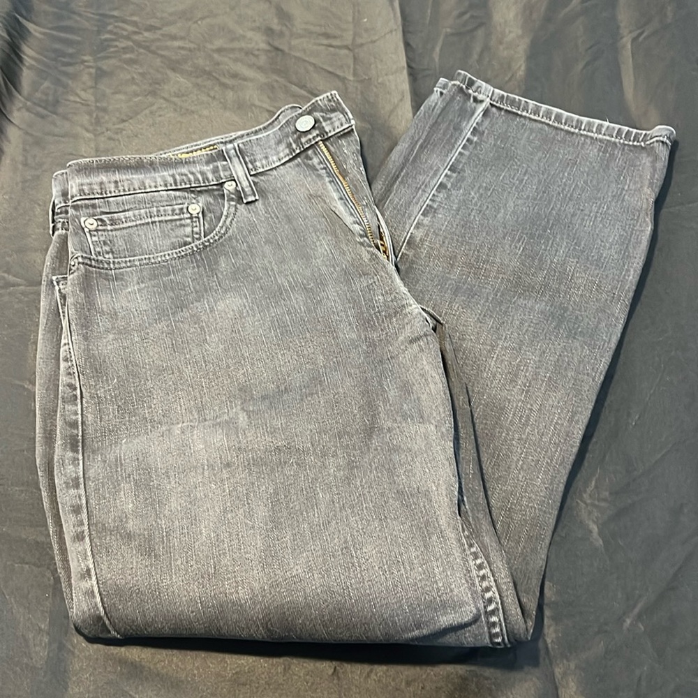 Men’s Levi’s 514 Straight Jeans Distressed Black Size 34 x 30